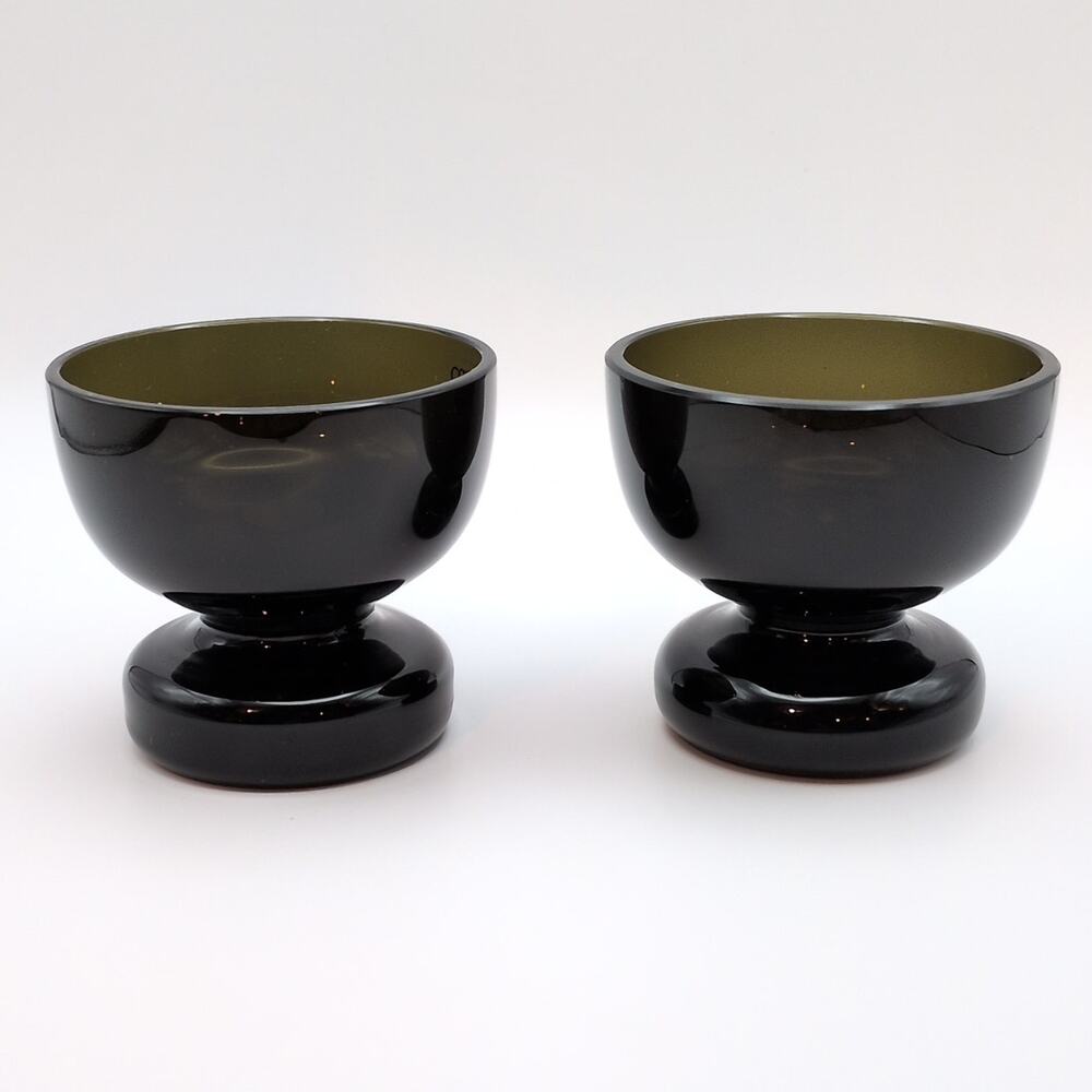 CB2 Krosno Poland Bottom Heavy Smoked Cordial Glasses 1.75 oz Set of 2